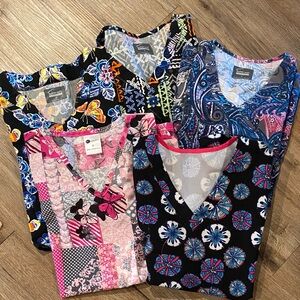 Butter soft scrubs tops shirts s small bundle of 5 medical vet etc EUC s small